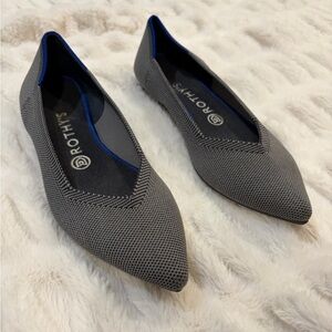 Rothy’s The Pointed Toe Ballet Flats Shoes Women's Size 8.5 Cloud Grey Birdseye